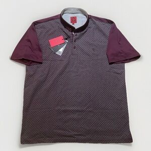 NWT Swade Burgundy Blue Men’s Polo Shirt sz XXL